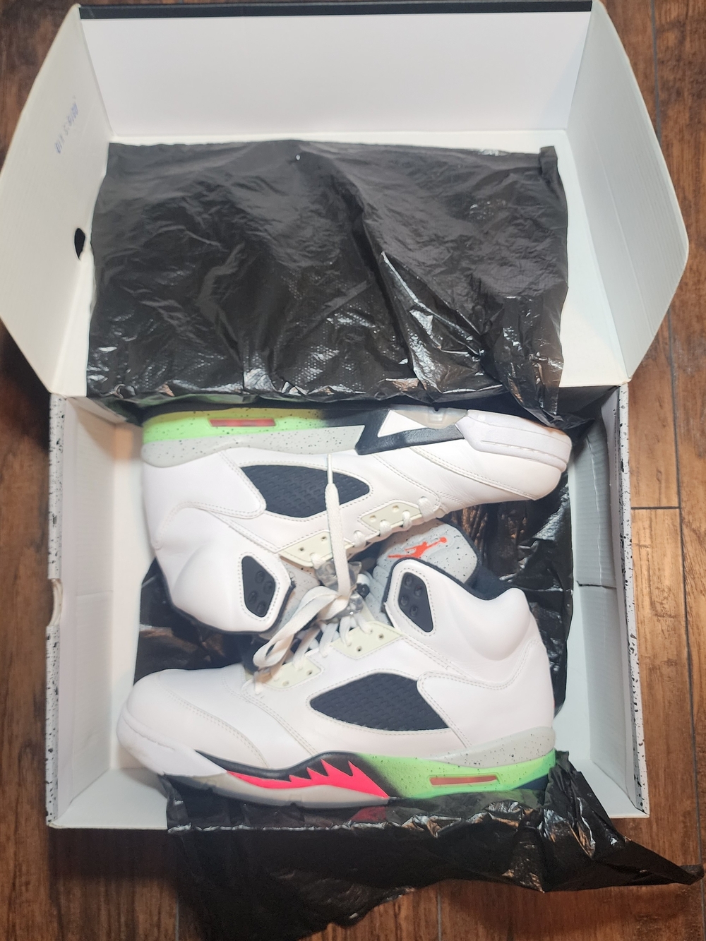 Jordan 5 Retro Pro Stars 2015 Men's Sz 10.5 136027 115 WHT/INFRRD/GRN/BLCK